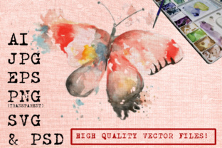 Abstract Butterfly Watercolors Illustrations Review