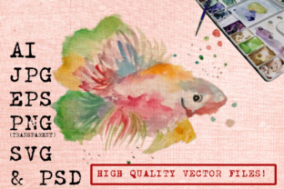 Abstract Fish Watercolors: Premium Illustrations