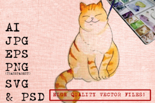 Chuby Cat Watercolors: Cute Illustrations