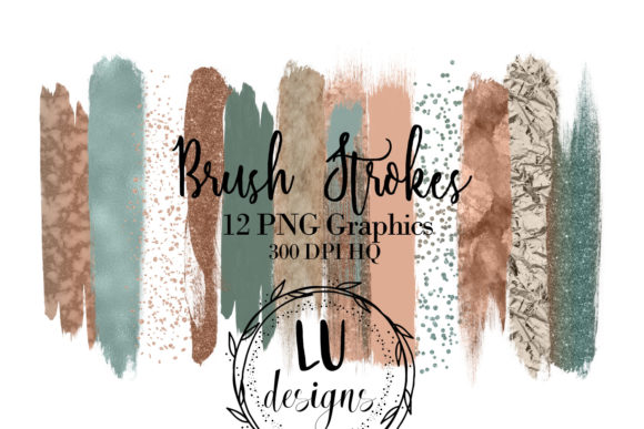 Copper and Green Glitter Watercolor Brushes