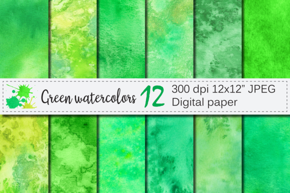 Green Watercolor Textures for Design