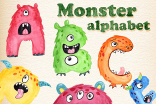 Monster Kids Alphabet Clipart & Illustrations