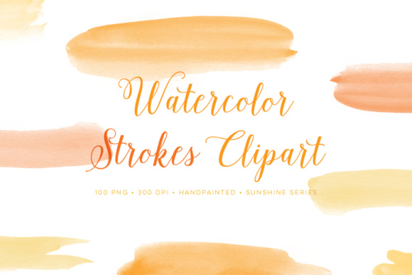 Orange Watercolor Brush Strokes Clip Art Graphics Review