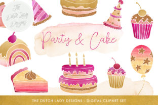 Party Cake Clipart Set: Pink, Purple & Gold Review