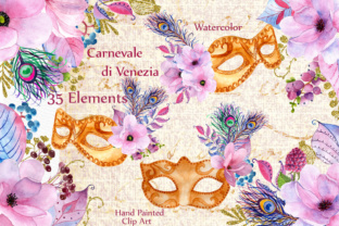 Pink Gold Wedding Flowers Clipart & Illustrations