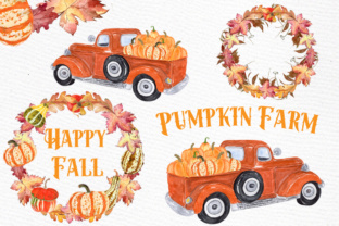 Pumpkin Truck Farm Clipart and Illustrations Review