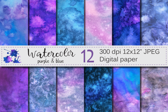 Purple and Blue Watercolor Textures Review