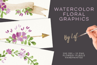 Purple Floral Clipart for Wedding Illustrations