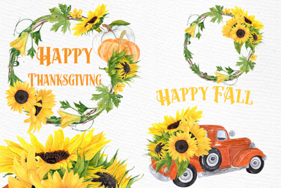 Sunflower Clipart for Local Brand Illustrations