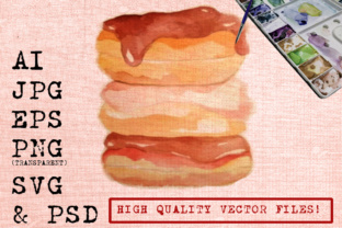 THREEPLE DOUGNUT WATERCOLORS Illustrations