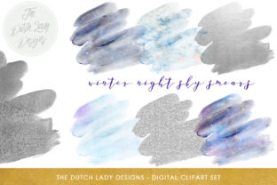 Winter Sky Glitter Clipart for Crafts